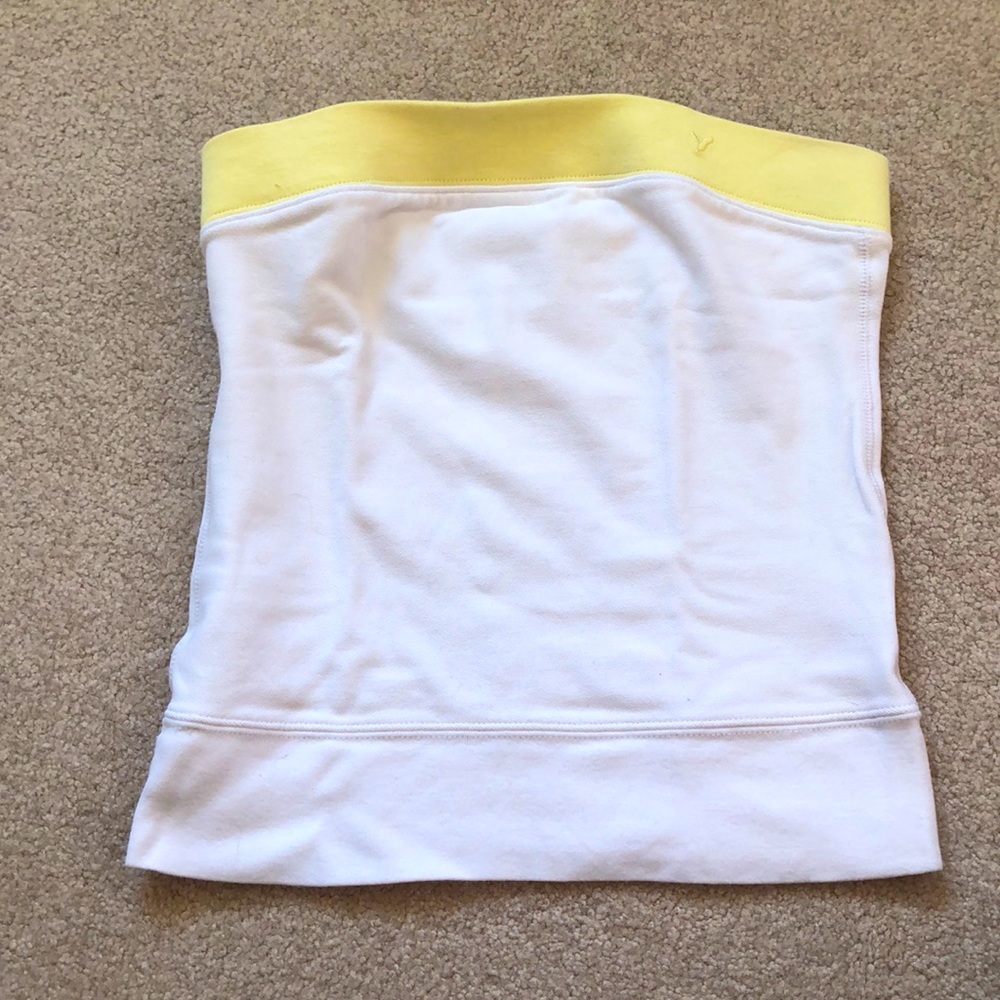 White & Light Yellow Tube Top